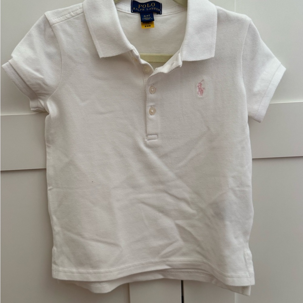 Polo by Ralph Lauren Kids white Polo Shirt with Pink Logo